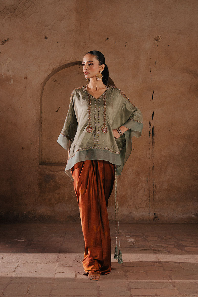 SANARA Dusty Green Fluid Top | Aneeka Ruknuddin – Aneeka Ruknuddin PK